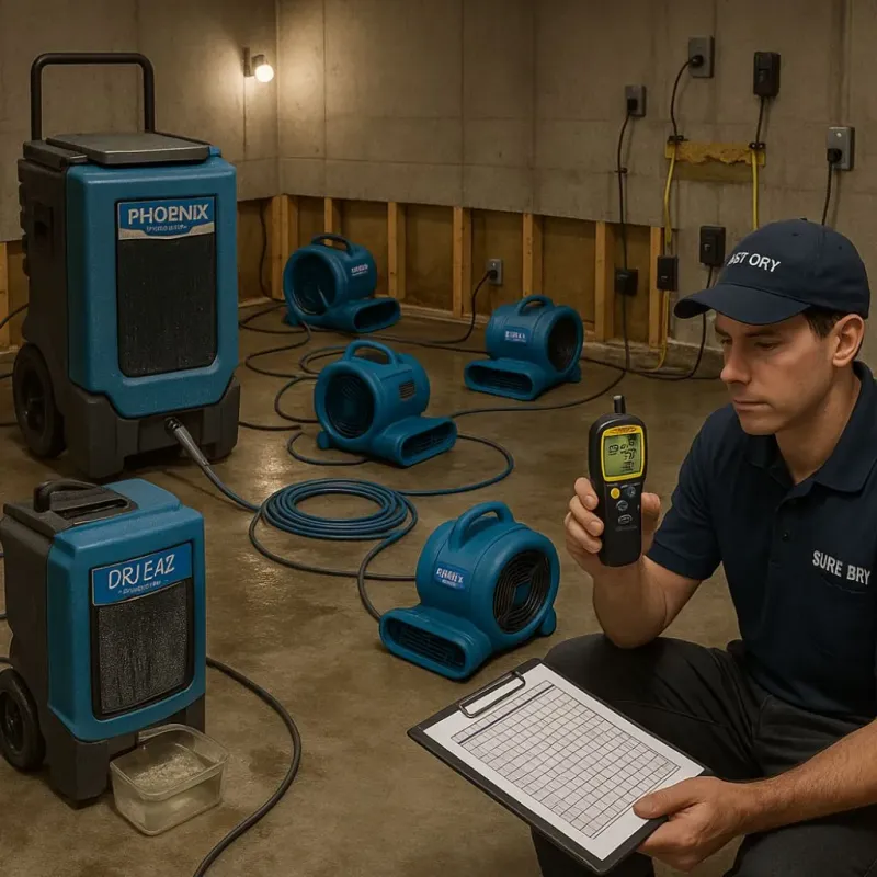 Structural Drying and Dehumidification process in Gooding, ID